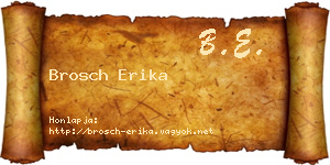 Brosch Erika névjegykártya